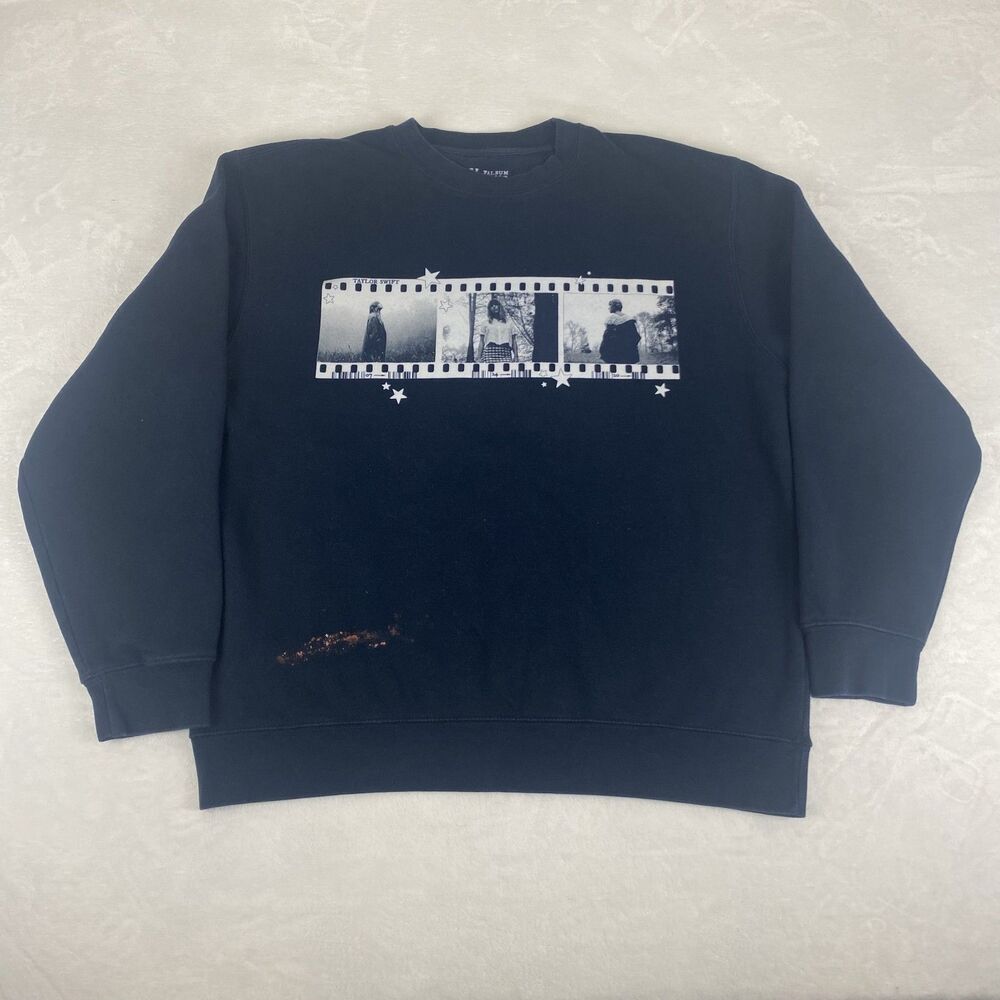 Taylor Swift Folklore Graphic Sweater Adult Extra Large Black Sweatshirt - Picture 1 of 7